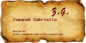Zemanek Gabriella névjegykártya